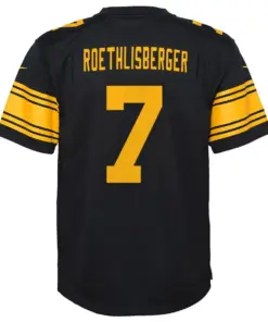 Ben Roethlisberger Pittsburgh Steelers Nike Youth Color Rush Game Jersey - Black - Image 3