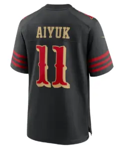 Brandon Aiyuk San Francisco 49ers Nike 2025 Rivalries Collection Game Jersey - Black - Image 3