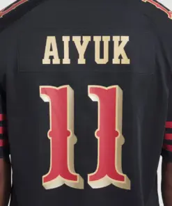 Brandon Aiyuk San Francisco 49ers Nike 2025 Rivalries Collection Game Jersey - Black - Image 7