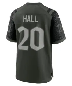 Breece Hall New York Jets Nike 2025 Rivalries Collection Game Jersey - Gotham Green - Image 3