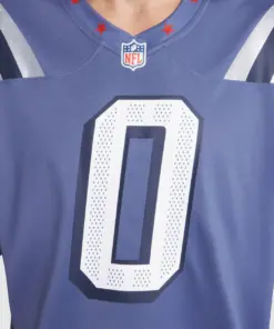 Christian Gonzalez New England Patriots Nike 2025 Rivalries Collection Game Jersey - Storm Blue - Image 6
