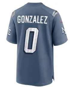 Christian Gonzalez New England Patriots Nike 2025 Rivalries Collection Game Jersey - Storm Blue - Image 3