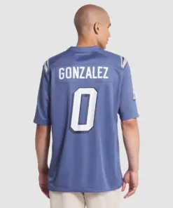 Christian Gonzalez New England Patriots Nike 2025 Rivalries Collection Game Jersey - Storm Blue - Image 5
