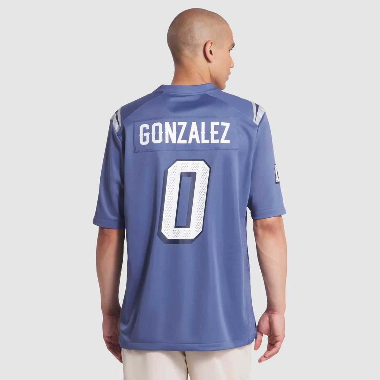 Christian Gonzalez New England Patriots Nike 2025 Rivalries Collection Game Jersey - Storm Blue - Image 5