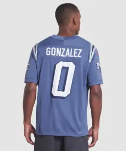 Christian Gonzalez New England Patriots Nike 2025 Rivalries Collection Limited Jersey - Storm Blue - Image 5