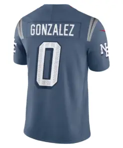 Christian Gonzalez New England Patriots Nike 2025 Rivalries Collection Limited Jersey - Storm Blue - Image 3