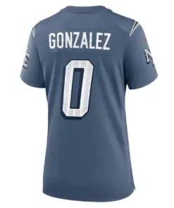 Christian Gonzalez New England Patriots Nike Women's 2025 Rivalries Collection Game Jersey - Storm Blue - Image 3
