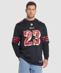 Christian McCaffrey San Francisco 49ers Nike 2025 Rivalries Collection Game Jersey - Black - Image 4