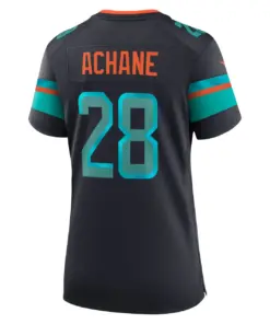 De'Von Achane Miami Dolphins Nike Women's 2025 Rivalries Collection Game Jersey - Pitch Blue - Image 3