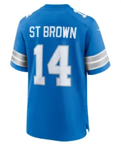 Amon-Ra St. Brown Detroit Lions Nike Home Game Jersey - Royal Blue - Image 3