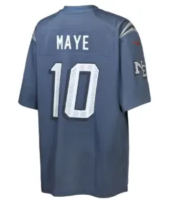 Drake Maye New England Patriots Nike Youth 2025 Rivalries Collection Game Jersey - Storm Blue - Image 3