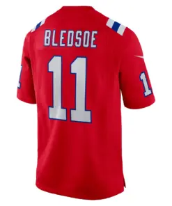 Drew Bledsoe New England Patriots Nike Alternate Retired Player Game Jersey - Red - Image 4