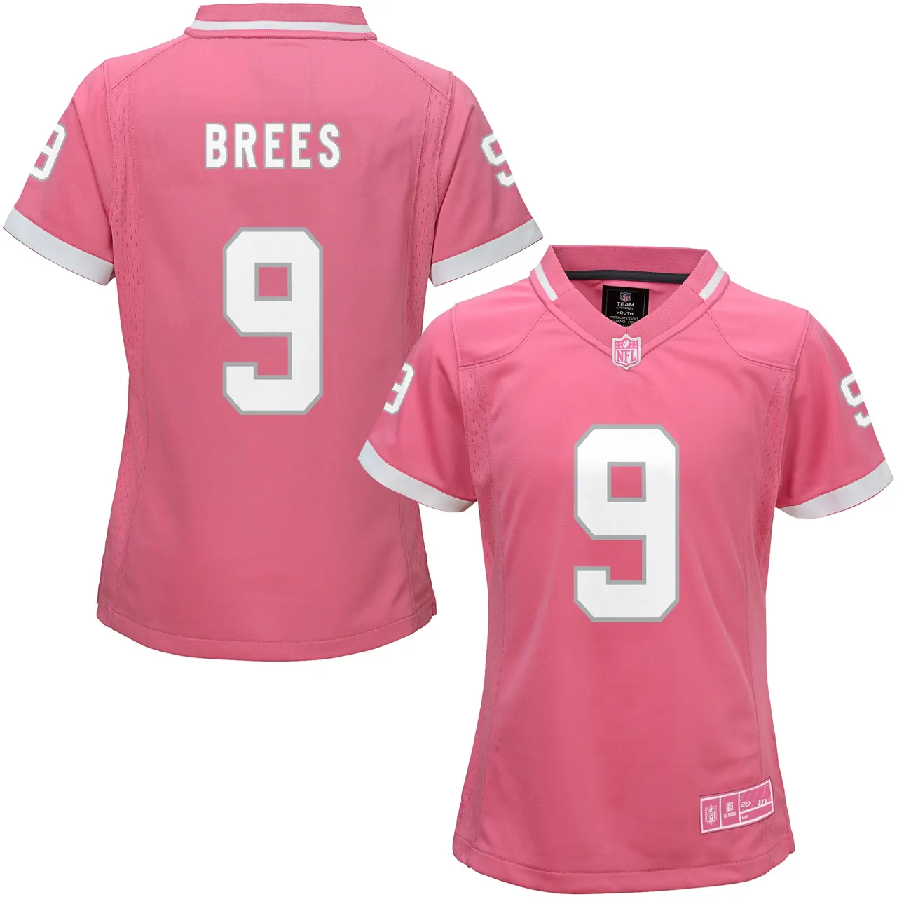 Drew Brees New Orleans Saints Nike Girls Youth Bubble Gum Jersey - Pink