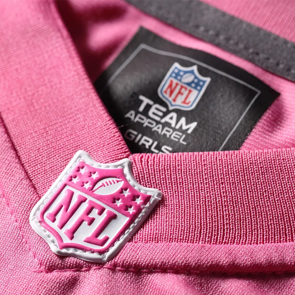 Drew Brees New Orleans Saints Nike Girls Youth Bubble Gum Jersey - Pink - Image 5