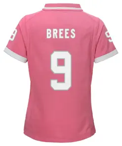 Drew Brees New Orleans Saints Nike Girls Youth Bubble Gum Jersey - Pink - Image 4