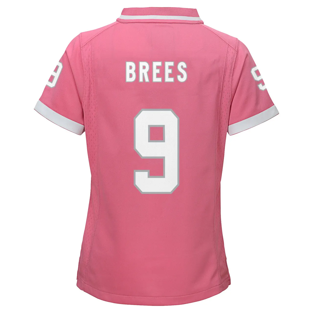 Drew Brees New Orleans Saints Nike Girls Youth Bubble Gum Jersey - Pink - Image 4