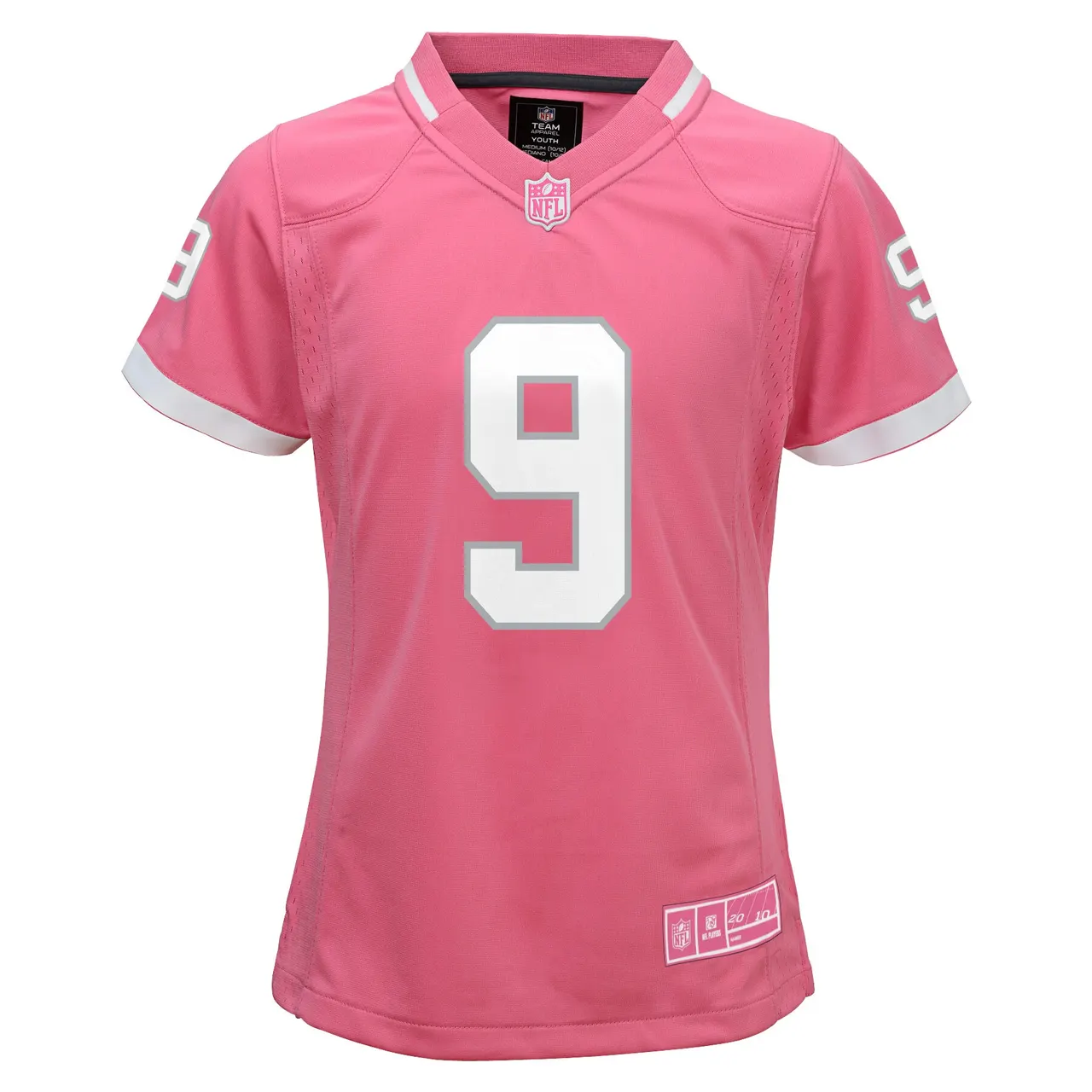 Drew Brees New Orleans Saints Nike Girls Youth Bubble Gum Jersey - Pink - Image 3