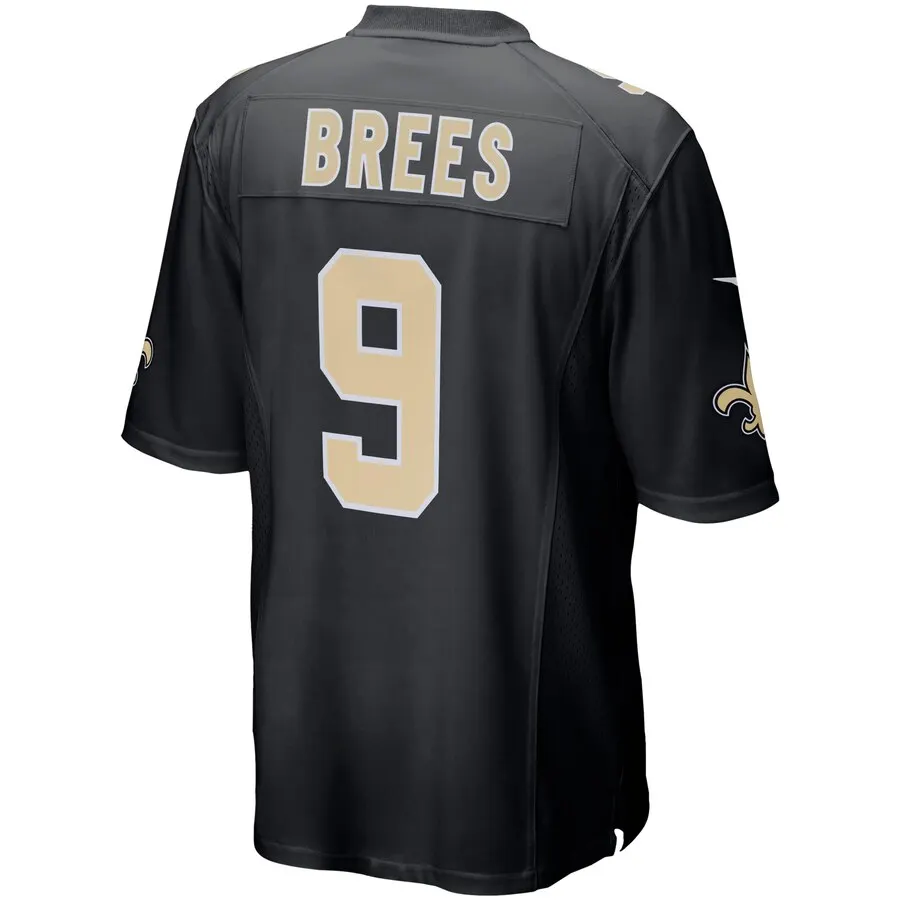 Drew Brees New Orleans Saints Nike Event Game Jersey - Black - Image 3