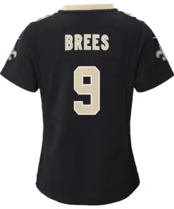 Drew Brees New Orleans Saints Nike Girls Youth Game Jersey - Black - Image 3