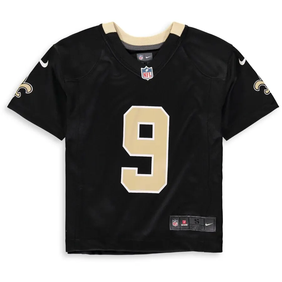 Drew Brees New Orleans Saints Nike Preschool Game Jersey - Black - Image 3