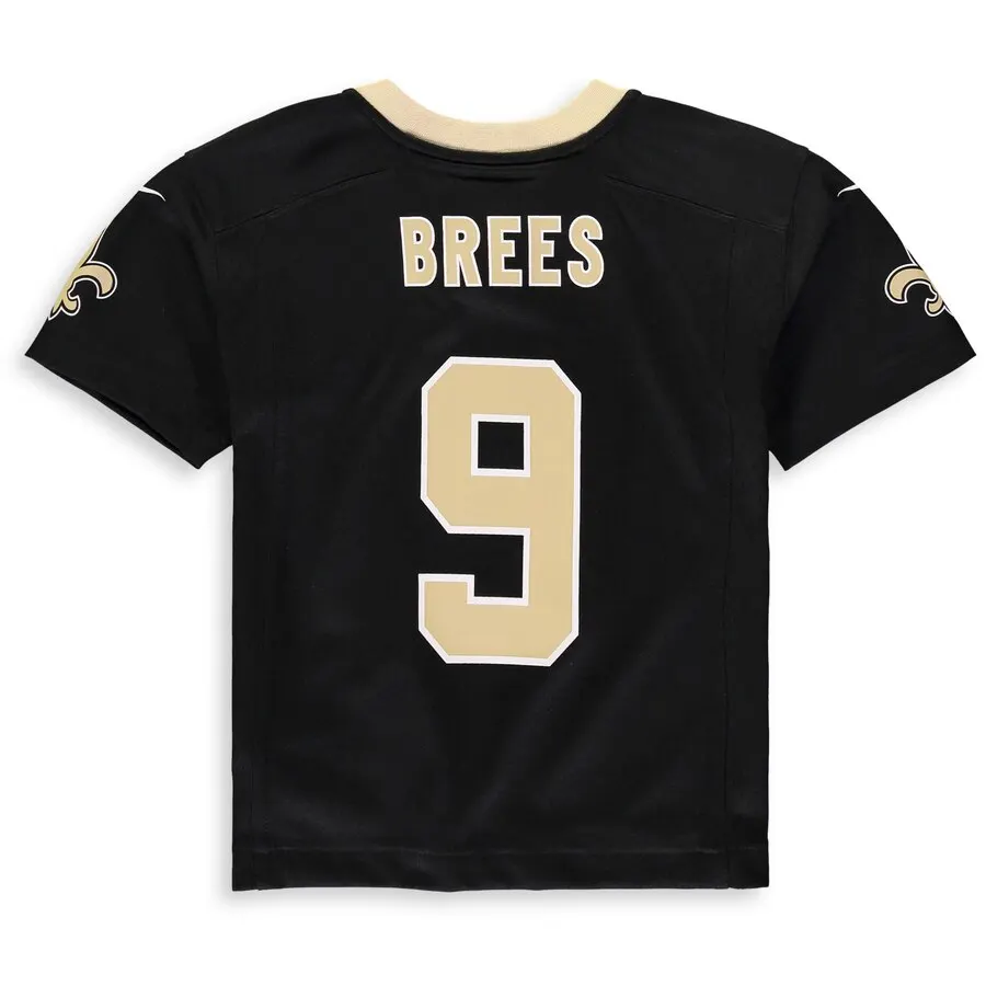 Drew Brees New Orleans Saints Nike Preschool Game Jersey - Black - Image 2