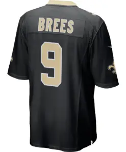 Drew Brees New Orleans Saints Nike Team Color Game Jersey - Black - Image 3