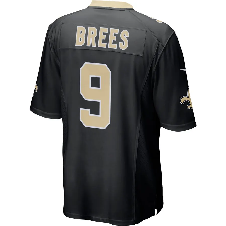 Drew Brees New Orleans Saints Nike Team Color Game Jersey - Black - Image 3