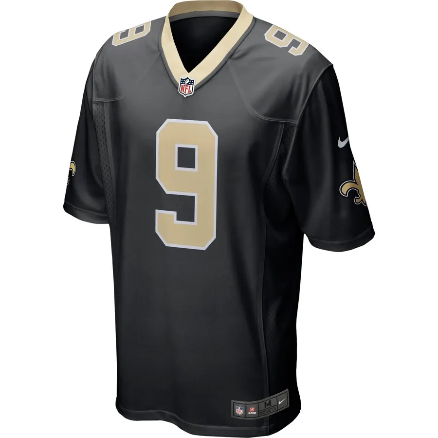 Drew Brees New Orleans Saints Nike Team Color Game Jersey - Black - Image 2