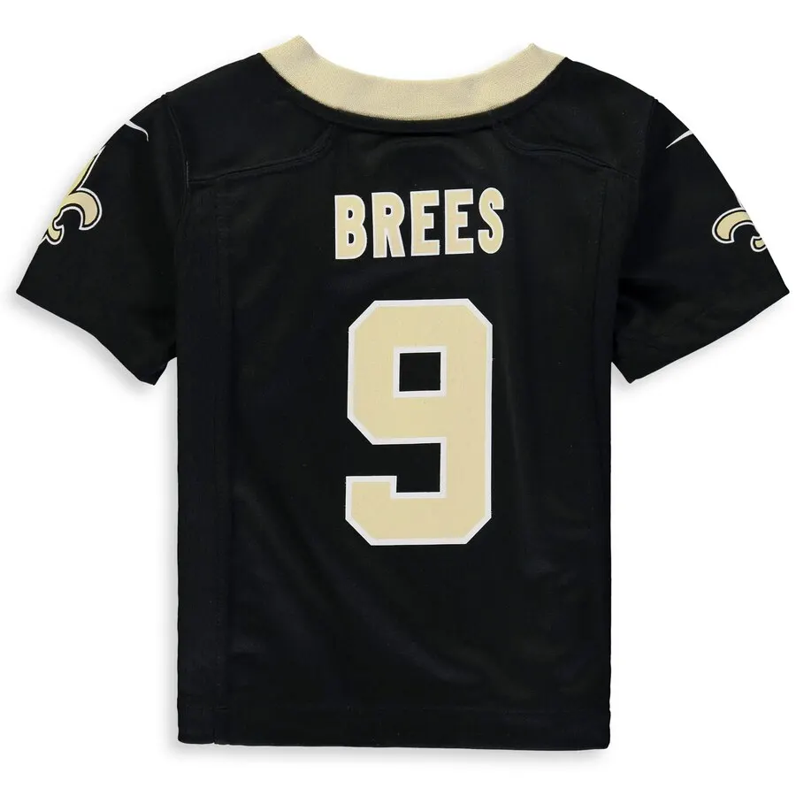 Drew Brees New Orleans Saints Nike Toddler Player Game Jersey - Black - Image 3