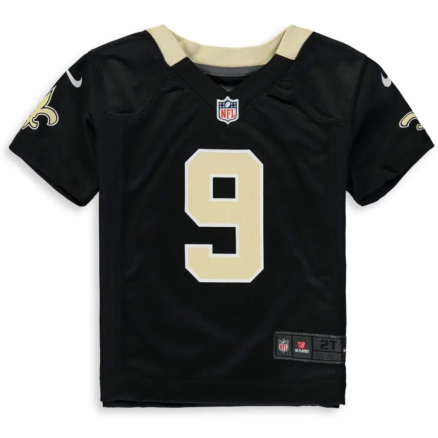 Drew Brees New Orleans Saints Nike Toddler Player Game Jersey - Black - Image 2