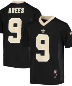 Alternative view of Drew Brees New Orleans Saints NFL Players Youth Replica Player Jersey - Black