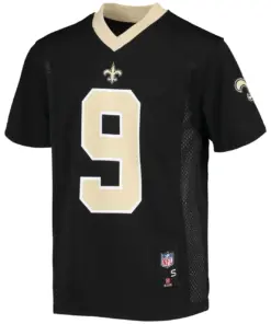 Drew Brees New Orleans Saints NFL Players Youth Replica Player Jersey - Black - Image 3