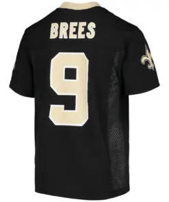 Drew Brees New Orleans Saints NFL Players Youth Replica Player Jersey - Black - Image 4