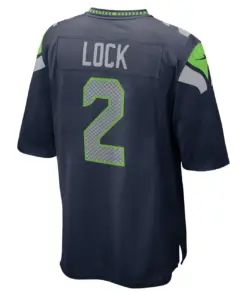 Drew Lock Seattle Seahawks Nike Game Jersey - College Navy - Image 4