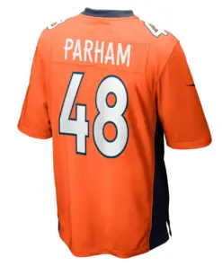 Dylan Parham Denver Broncos Nike Game Player Jersey - Orange - Image 4