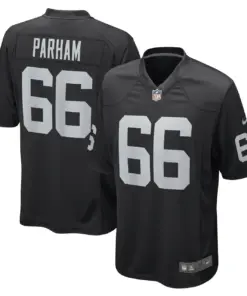 Alternative view of Dylan Parham Las Vegas Raiders Nike Game Player Jersey - Black