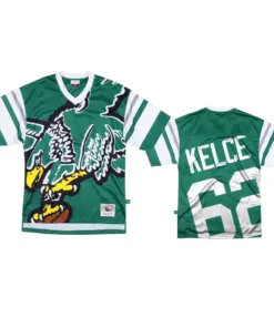 Jason Kelce Philadelphia Eagles Mitchell & Ness Big Face Jersey - Kelly Green