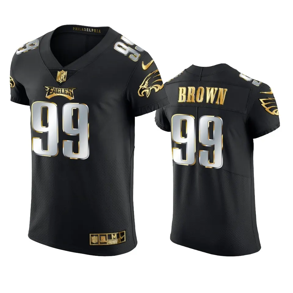 Jerome Brown Philadelphia Eagles Nike Golden Edition Elite Jersey - Black