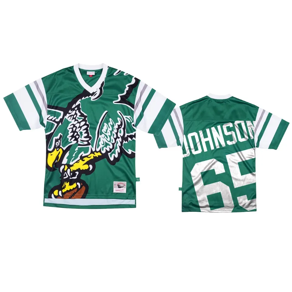 Lane Johnson Philadelphia Eagles Mitchell & Ness Big Face Jersey - Kelly Green