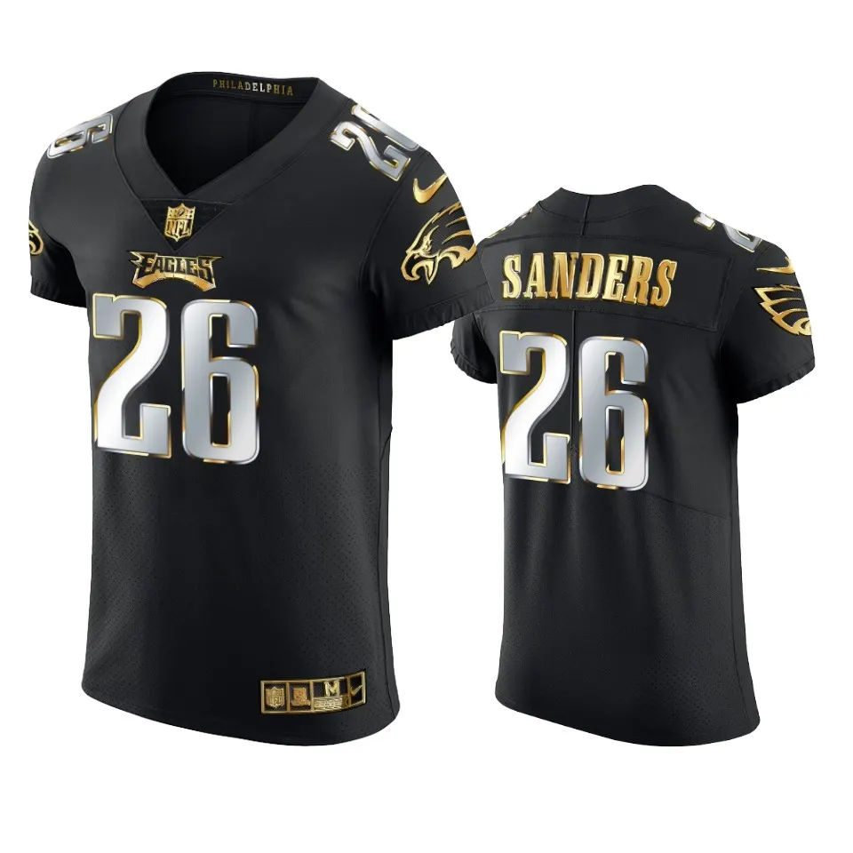 Miles Sanders Philadelphia Eagles Nike Golden Edition Elite Jersey - Black