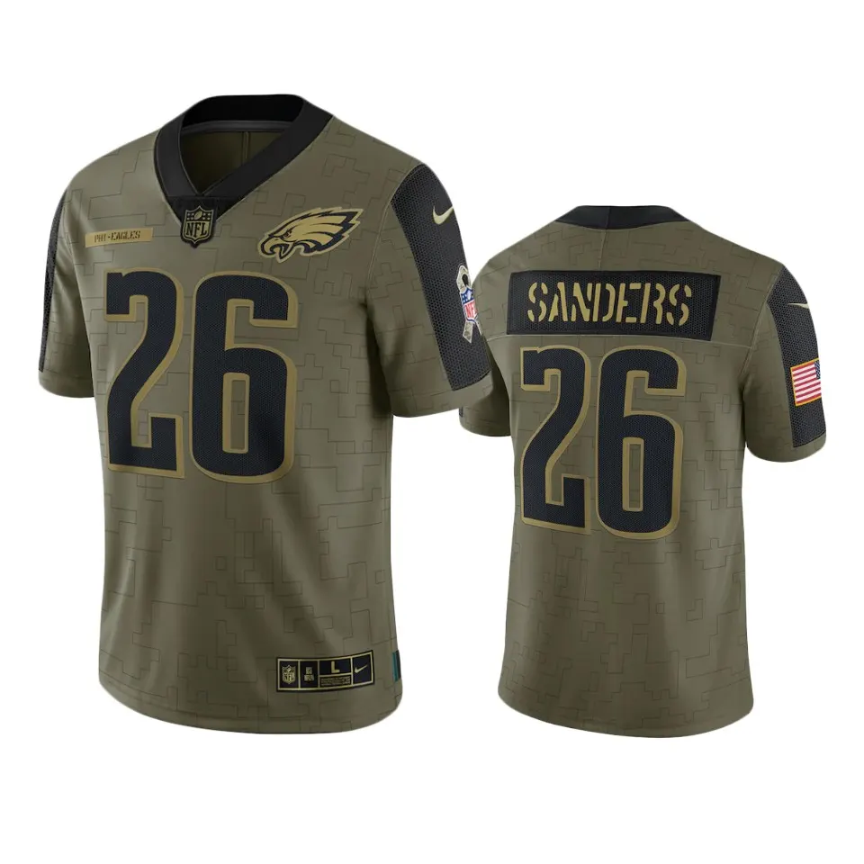 Miles Sanders Philadelphia Eagles Nike 2021 Salute to Service Limited Jersey - Olive