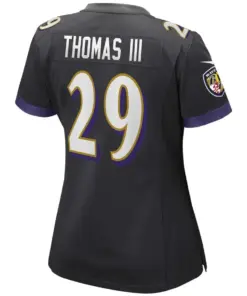 Earl Thomas Baltimore Ravens Nike Women's Game Jersey - Black - Image 3