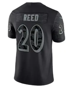 Ed Reed Baltimore Ravens Nike RFLCTV Retired Player Limited Jersey - Black - Image 6
