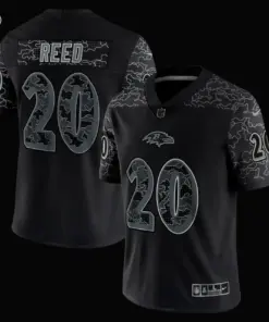 Ed Reed Baltimore Ravens Nike RFLCTV Retired Player Limited Jersey - Black - Image 3