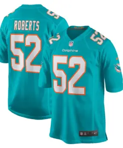 Alternative view of Elandon Roberts Miami Dolphins Nike Game Player Jersey - Aqua