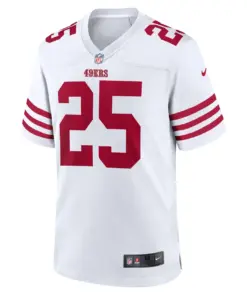 Elijah Mitchell San Francisco 49ers Nike Player Game Jersey - White - Image 3