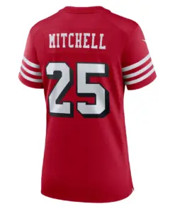 Elijah Mitchell San Francisco 49ers Nike Women's Alternate Game Jersey - Scarlet - Image 4