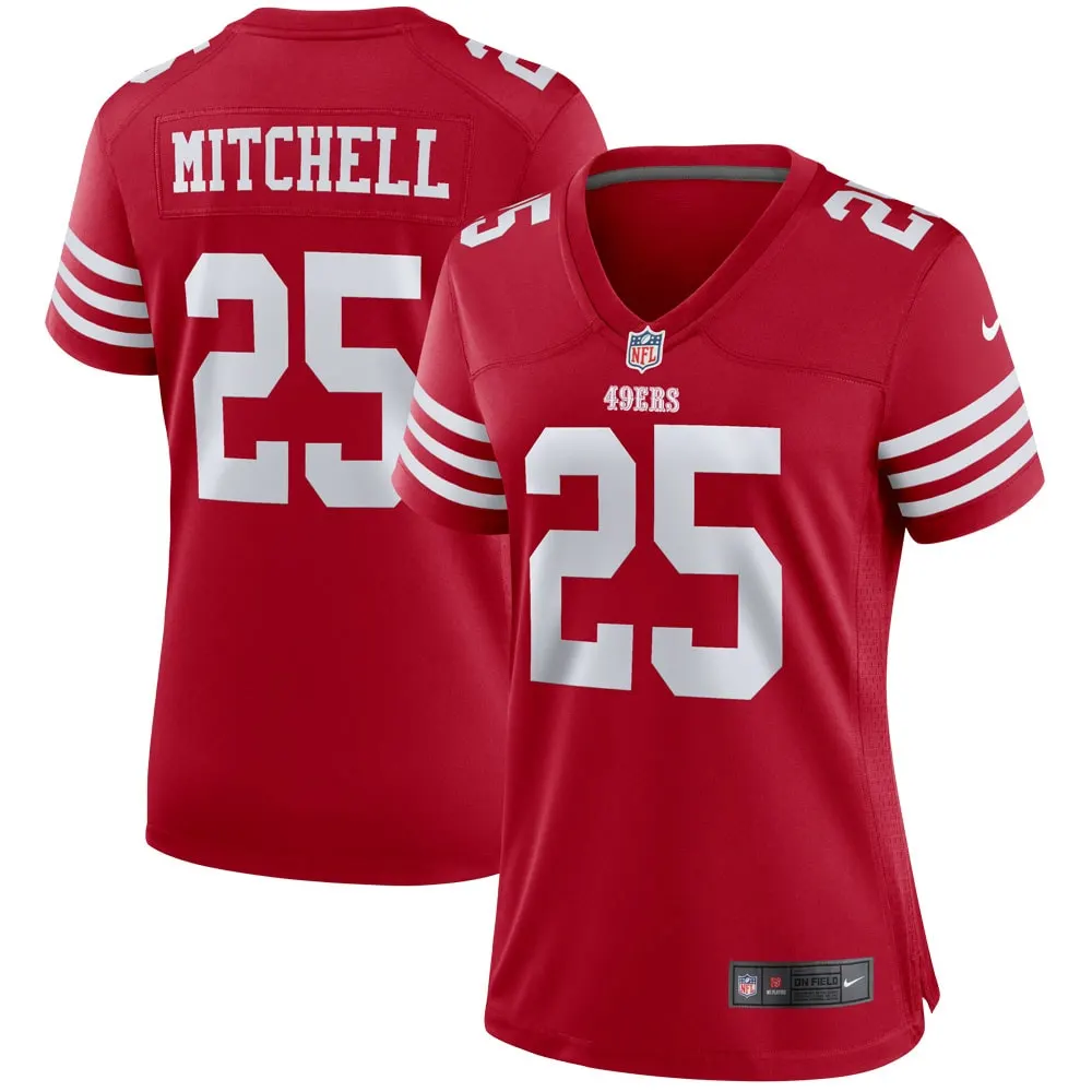 Elijah Mitchell San Francisco 49ers Nike Women's Player Game Jersey - White - Image 19