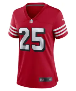 Elijah Mitchell San Francisco 49ers Nike Women's Player Game Jersey - White - Image 6