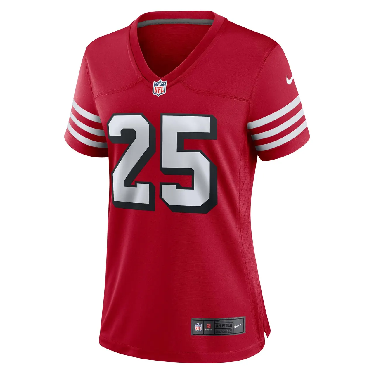 Elijah Mitchell San Francisco 49ers Nike Women's Player Game Jersey - White - Image 6